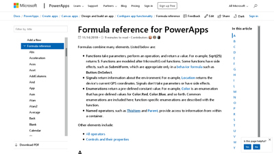 Click here to view the official documentataion for Power Apps